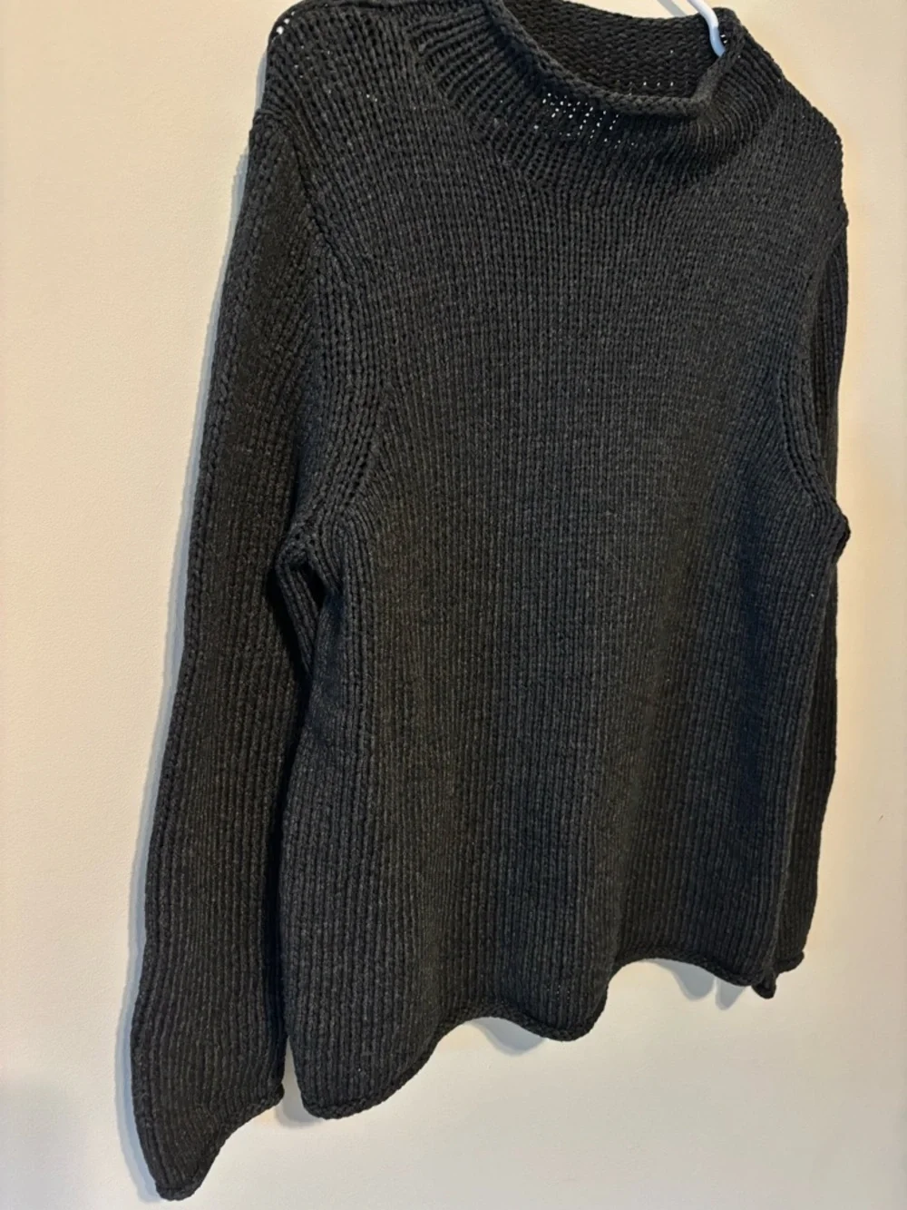 White + Warren Women’s Charcoal Gray Cotton Blend Sweater Size Large - Picture 5 of 9